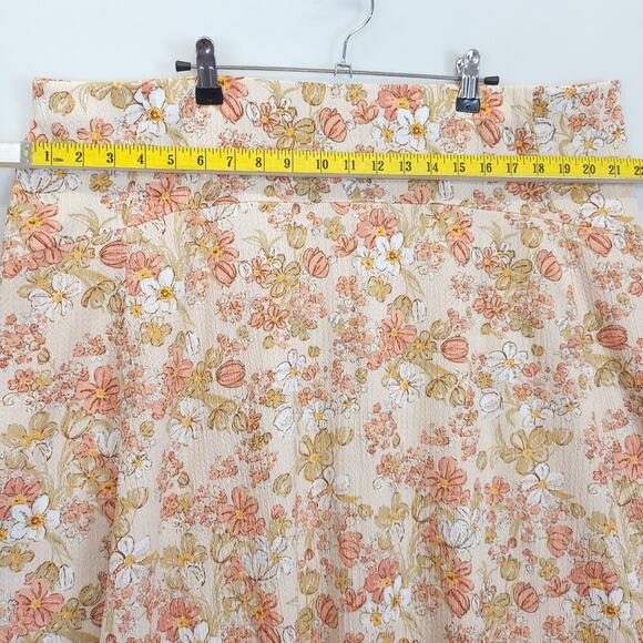 Cato High Low 2 Pcs Dress Ruffle Top Women 22 / 24 Peach Floral Boho Beachy - Picture 7 of 14